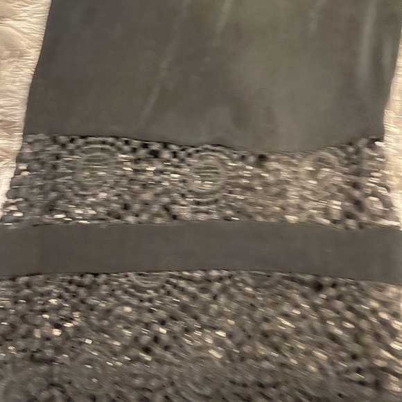 Travelers by Chicos, black elastic waist pants with open work on the bottom - Picture 2 of 6